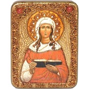 Подарочная икона Святая мученица Валентина Кесарийская на мореном дубе фото