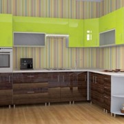 Кухня High Gloss Палисандр-Лайм 3.0Х2.1 фото