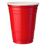 Красный пластиковый стакан, ПС, 470/530, “Party Cups” фото