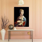 Картина “Дама с Горностаем“ Да Винчи на холсте с подрамником (размер 594 х 841) фото