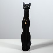 Копилка “Кот“, флок, чёрная, 39 см фото
