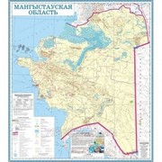 Карта областная Мангистауская, масштаб 1:1 000 000, 630*680 мм, не ламинированная фото