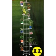 Напольная пристенная стойка-расторка для цветов на 11 вазонов фото