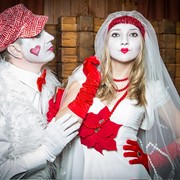 Мимы красно-белые на клубничную свадьбу “Клубника & Сливки“ фото