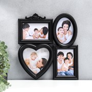 Фоторамка на 4 фото 10х15 см “Семейная“ чёрная фотография