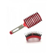 Массажная расческа для волос с комбинированной щетиной, красный фотография