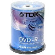 DVD-R диск TDK 4,7Gb 16x 100шт CakeBox фото