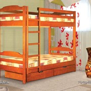 Детские двухъярусные кровати модели Тандем с ящиками, из натурального дерева, из массива сосны, из дуба, из бука