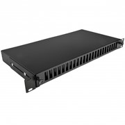 Патч-панель 48 портов 24 SCDuplex, пустая, кабельные вводы для 2xPG13.5 и 2xPG16, 1U, черная фотография