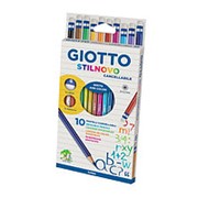 Giotto Набор карандашей цветных Giotto Stilnovo Erasable, ластик, точилка, 10 цветов, картонная коробка Набор фотография