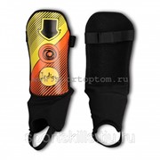 Щитки футбольные INDIGO с защитой щиколотки, ламинированным покрытием 1250 L Оранжево-желтый