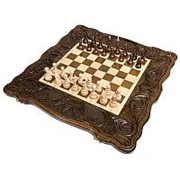 Шахматы + нарды резные «Корона» 60, Haleyan фото