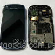 Оригинальный дисплей (модуль) + тачскрин (сенсор) с рамкой для Samsung Galaxy S III Mini i8190 (синий цвет) фотография