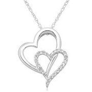 Кулон стильный сердце с бриллиантами VS1/F 0.30Сt фото