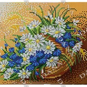 Схема для вышивки бисером Корзинка с полевыми цветами фото