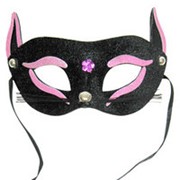 Маска Кошка черно-розовая фото