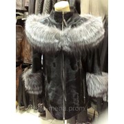 Куртка стриженное пони с чернобуркой фотография