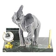 Подарок подставка для ручек "Слон" из змеевика мрамолита