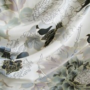 Платки женские шелковые, шелковый платок в технике батик "Пионы"