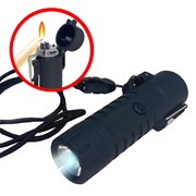 ​ Тактический водонепроницаемый LED-фонарь с зажигалкой (черный) фото