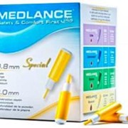 Ланцет Medlance Plus Special. Лезвие 0,8 мм, глубина прокола 2,0 мм, жёлтый фото