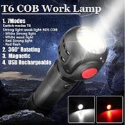 Аккумуляторная T6 + COB LED Рабочий свет Магнитный фонарик USB фонарик + 18650 фотография