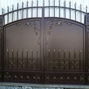 Ворота с элементами художественной ковки 012
