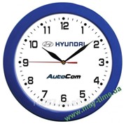 Настенные часы с логотипом Hundai 11140158 синий ободок