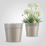 Кашпо Металлическое Резное Кофе с Молоком Большое фото