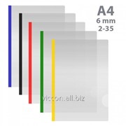 Папка-скоросшиватель пластиковая, A4, с планкой-прижимом 6мм, для 2-35 листов E31204 фотография