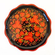 Тарелка с хохломской росписью “Лимонница“ 10031 фотография