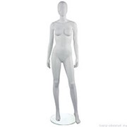 Манекен женский, белый, абстрактный, для одежды в полный рост на круглой подставке, стоячий прямо. MD-RETRO 04F-01M фотография