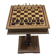 Столик шахматный 2 в 1 “Дубовый“ дуб,маркетри. фото