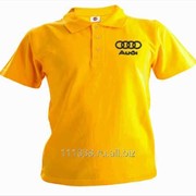 Рубашка поло Audi желтая вышивка черная фото
