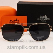 Мужские солнцезащитные очки Hermes 120811 золотая оправа фото