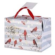 Пакет- коробка подарочный Феникс "Снегири", 15х9х11 см.,матовая ламин., фольга, 79949