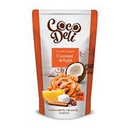 Кокосовые чипсы со вкусом апельсина, корицы и кофе, CocoDeli. 30 гр.