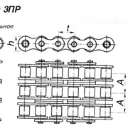 Цепи приводные роликовые трехрядные типа 3ПР (ГОСТ 13568-97) фото