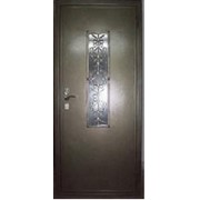 Стальная дверь с ковкой 3 со стеклопакетом