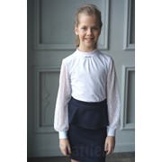 Блузка для девочки, артикул D063-105, цвет белый