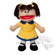 Мягкие куклы-перчатки Puppets для психотерапии и развития общения, девочка в желтом фото