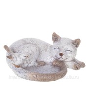 Подсвечник Кошка с птичкой, L26,5 W22 H11 см фото