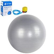 Мяч гимнастический, серебристый, 65 см, антивзрыв, насос фото
