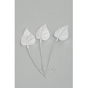 Лист липы на проволоке /3 х 3 см, 20 шт/, белый фото