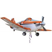 Шар фольгированный Ф Фигура 11 Самолёт оранжевый FM фото
