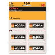 Алкалиновая батарейка Kodak LR6-12BL perforated (6x2BL) XTRALIFE [KAA-2x6 perf] фото