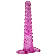 Розовый анальный конус со спиралевидным рельефом - 16 см. Eroticon 31023-1 фотография