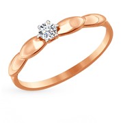 Золотое кольцо с фианитами SOKOLOV 016702* фотография