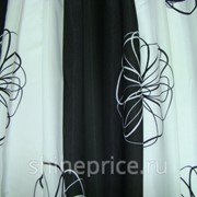 3092-W1223 v1 черно-белый цветок портьерная ткань фото
