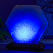 Соляной светильник 'Гайка' LED (диод цветной) USB белая соль 10х7х10 см